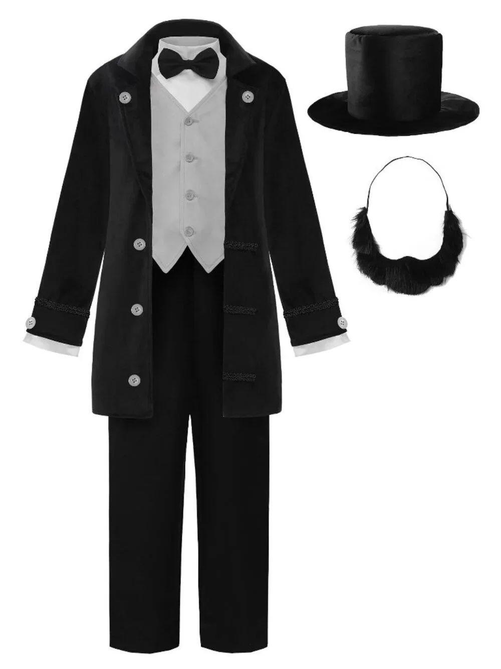 ReliBeauty Abraham Lincoln sz 12 Costume Kids Douglass for Boys, 150 Colonial